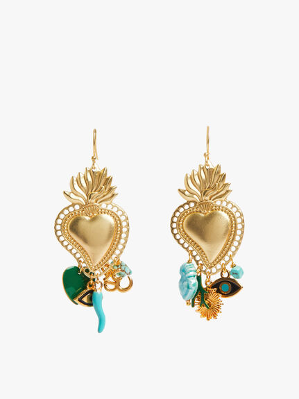 Heart and Charm earrings