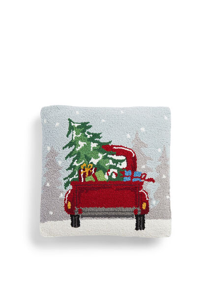 Truck With Christmas Tree Cushion