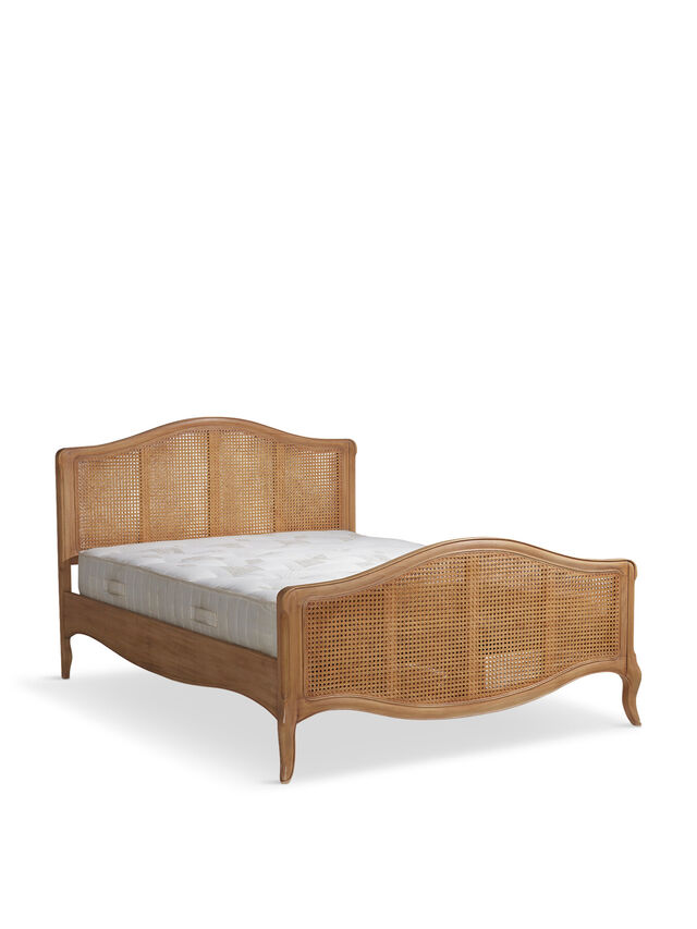 Cecile Brown Rattan And Wood French Style Double Bed Frame