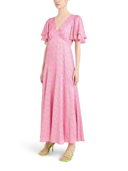 Tallulah Pink Foliage Print Maxi Dress