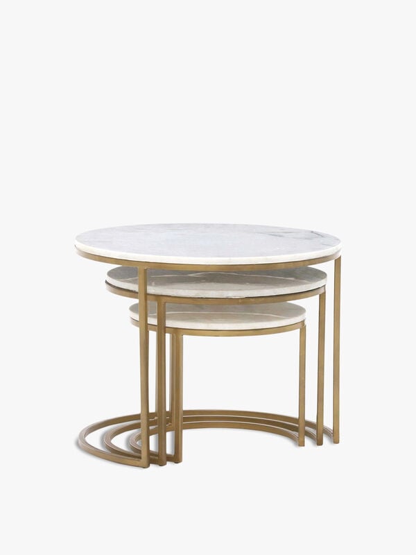 Gower Marble Set Of Tables, Gold
