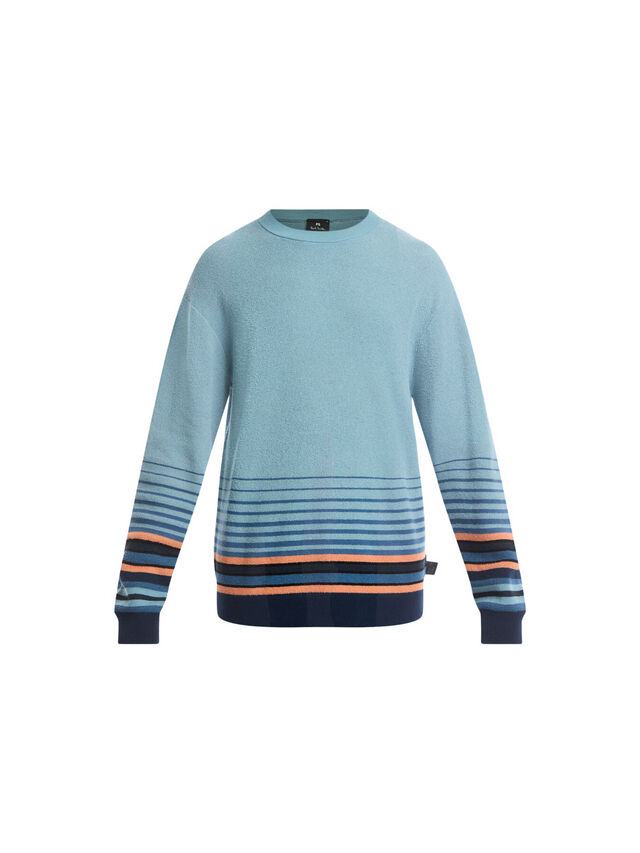 Cotton-Blend Stripe Hem Sweater
