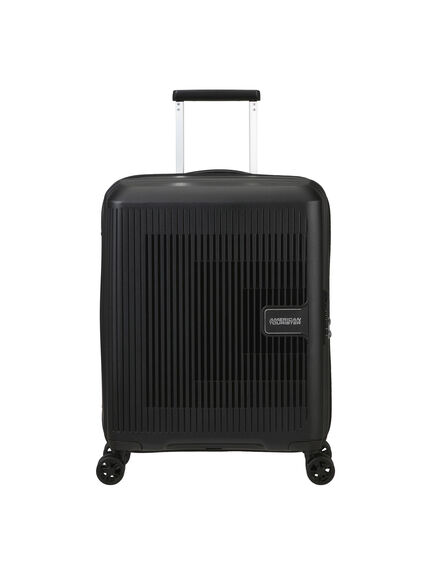 American Tourister Aerostep Spinner 55cm Small Expandable Suitcase, Black