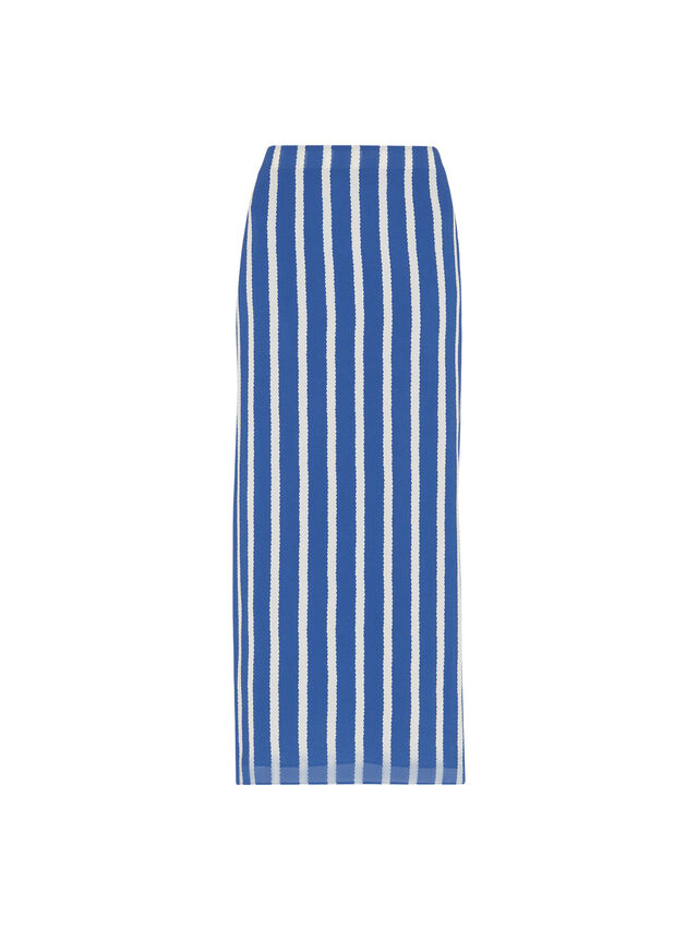 Crinkle Stripe Midi Skirt