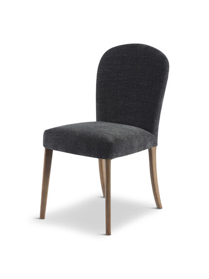 Maurice Grey Boucle Dining Chair With Brass Studs