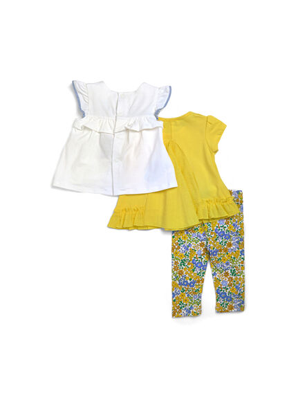 2 t-shirts with Floral leggings set