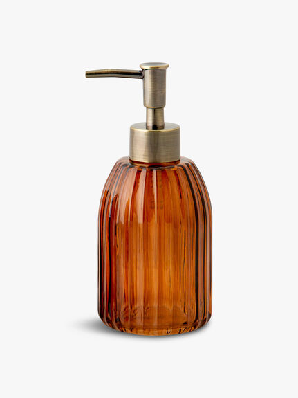 Brown Glass Soap Dispenser