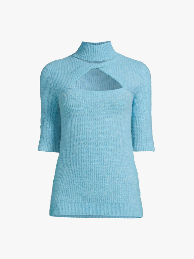 Twisted Neckline Soft Wool Knitted Top