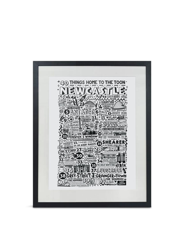 40 Things of Newcastle A3 Print With Frame