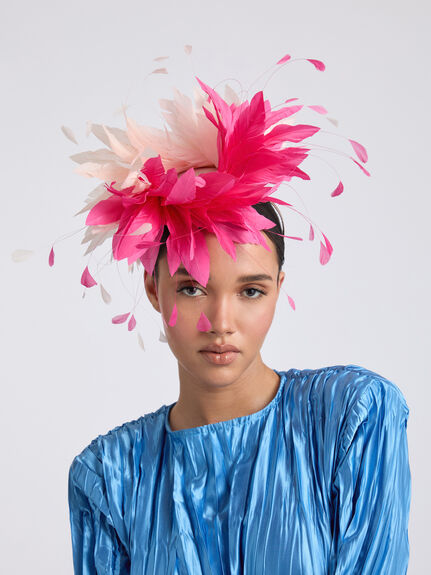 Button Beret with Goose Feathers Fascinator