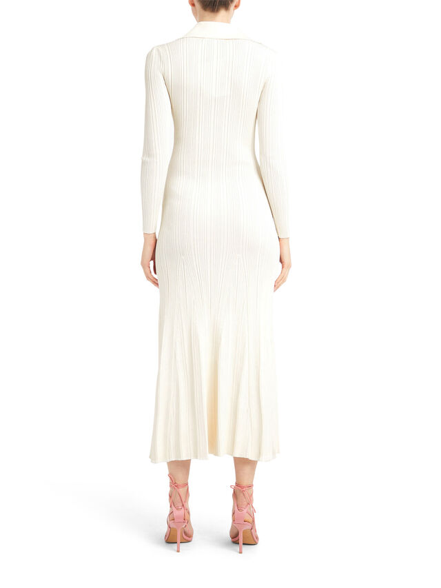 Cream Knit Midi Dress