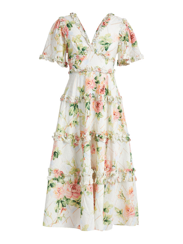 Harlequin Rose Cotton Midaxi Dress