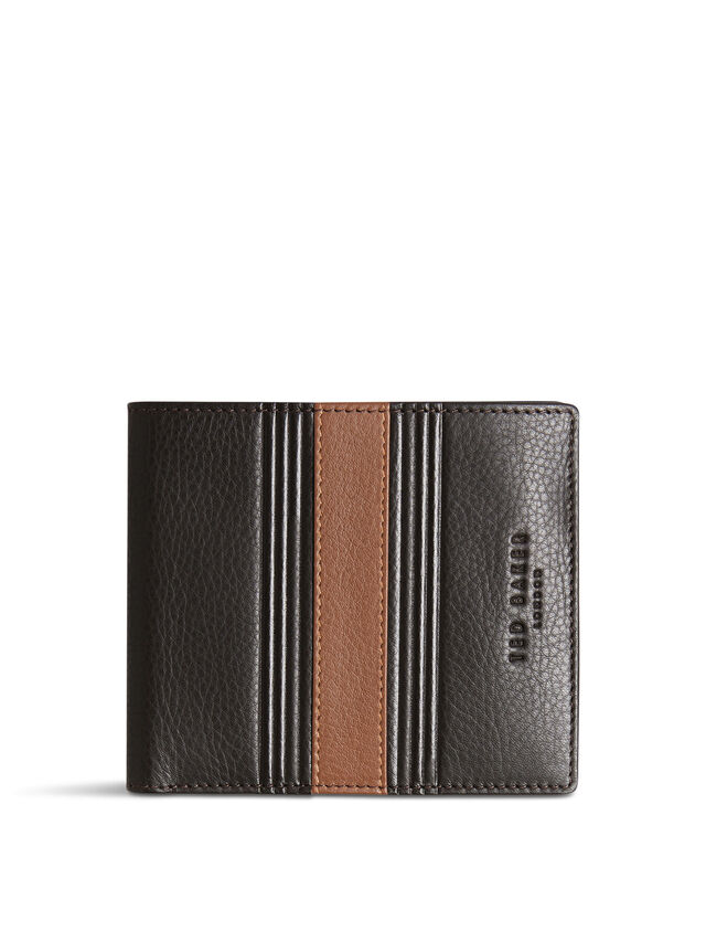 EVON Striped Leather Bifold Wallet