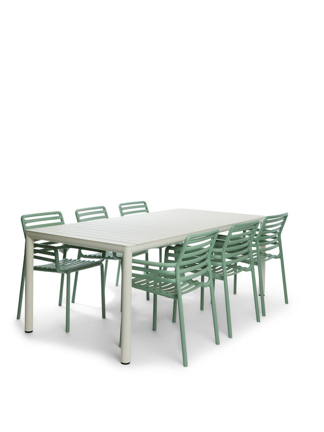 Tevere Dining Set with Extendable Table and 6 Doga Armchairs