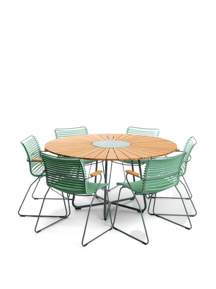 Circle 6 Seat Dining Set with Dining Table and 6 Chairs