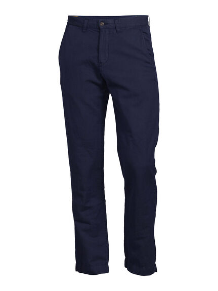 Straight Fit Bedford Linen-Cotton Trousers