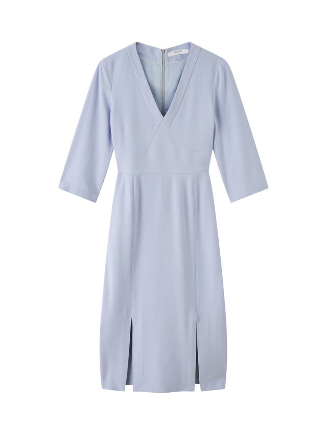 Sky Blue Lenzing™ Ecovero™ Viscose Blend Crepe Dress
