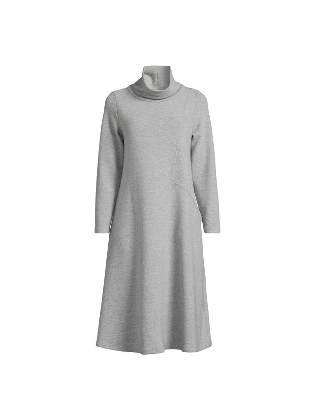 Double Jersey Crinkle Cowl Neck Dress