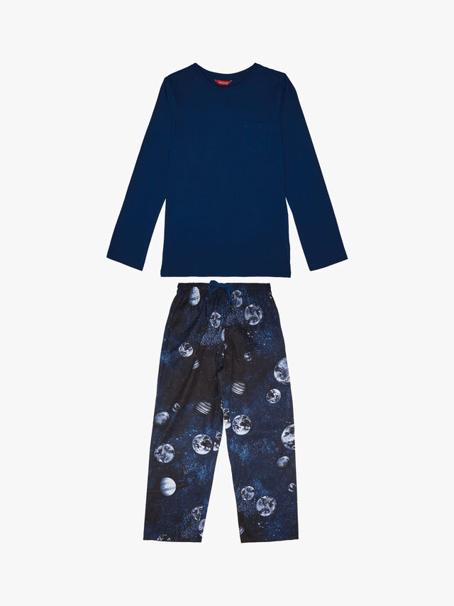 T-Shirt and Moon Print Bottoms Pyjama Set