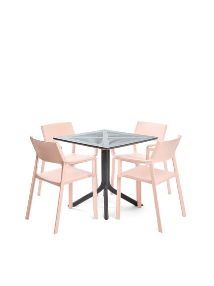 Clip X 80 4 Seat Dining Set Table Set With Dining Table And 4 Armchairs