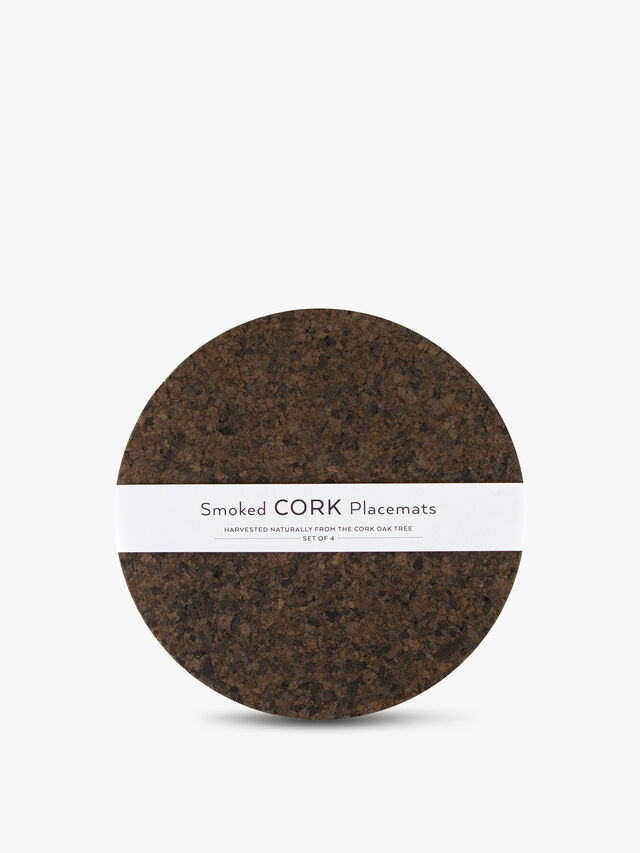 Smoked Cork Round Placemat Set of 4