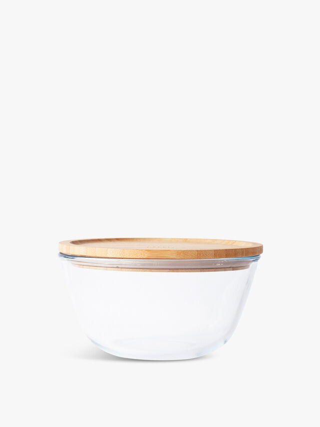 Glass Mixing Bowl with Bamboo Lid 2.6L