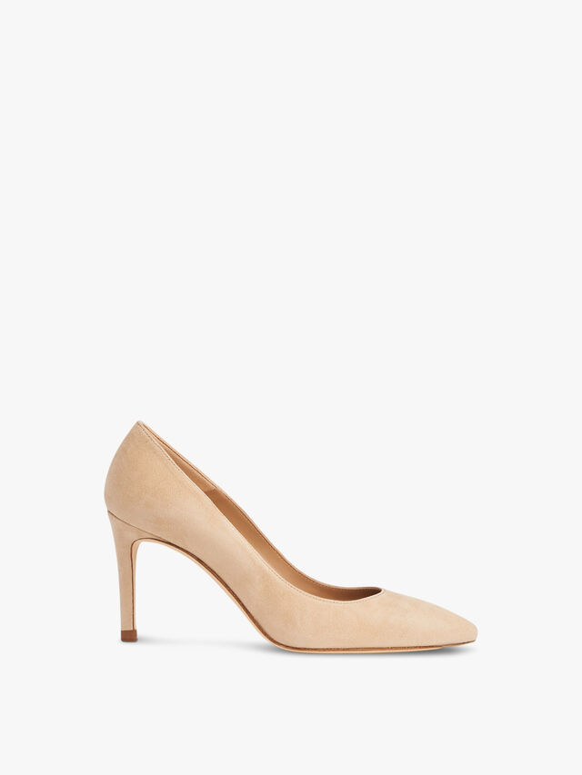 Floret Beige Suede Pointed Toe Courts