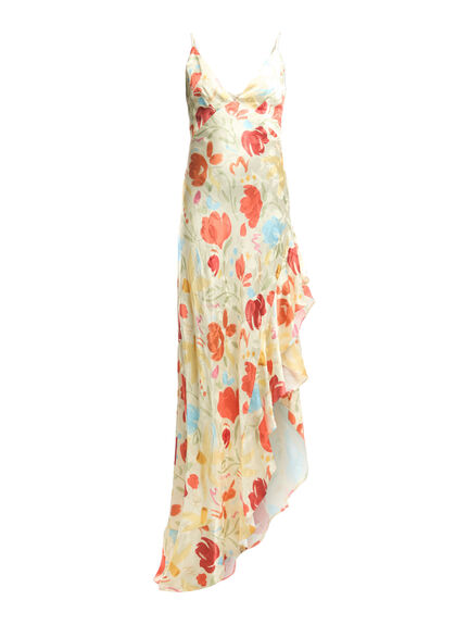 Brigitte Pastel Floral Jacquard Maxi Dress