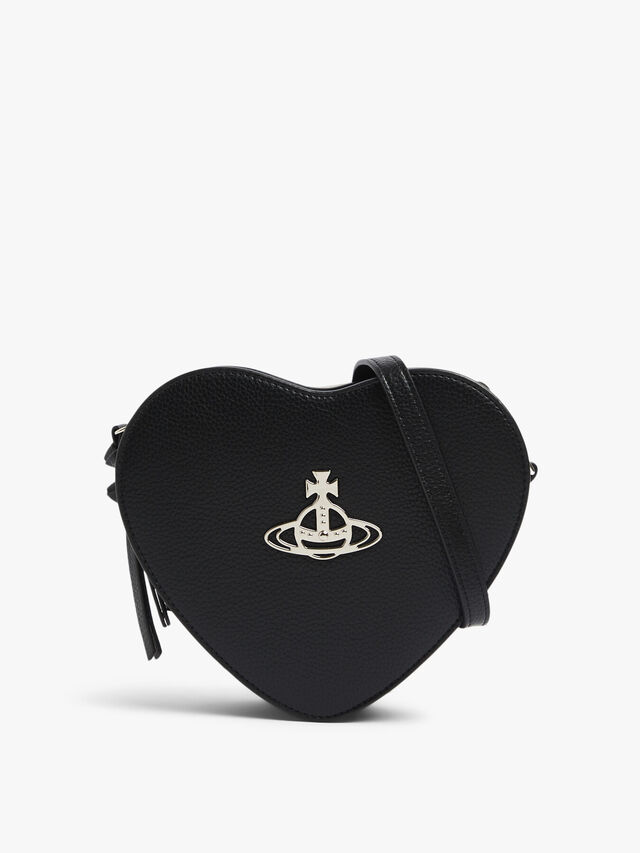 Louise Heart Small Crossbody Bag Black