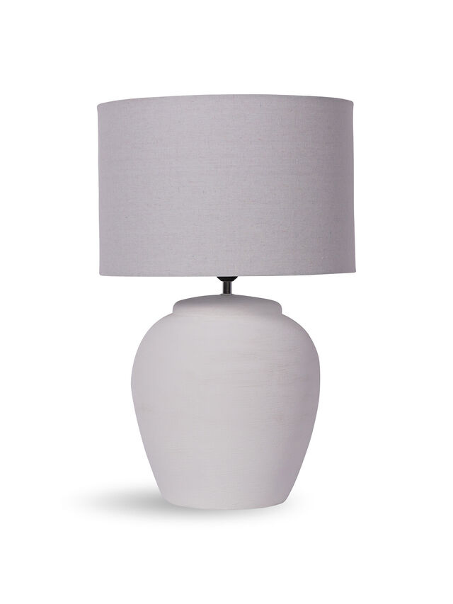 Rhodes White Ceramic Lamp base with Shade, Large E27 LED GLS