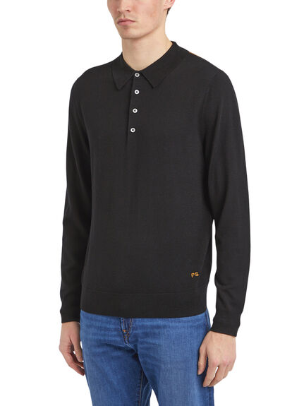 Long Sleeve Knitted Polo