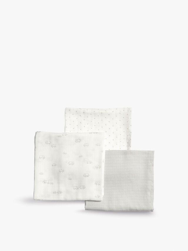 Welcome To The World Muslin Squares - 3 Pack