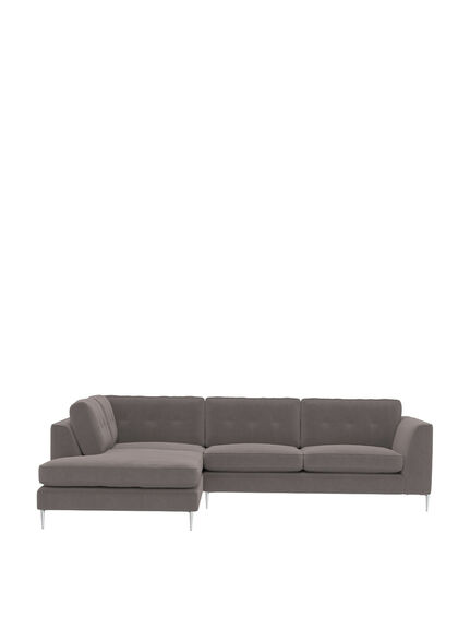 Conza Velvet Large Right Hand Facing Corner Sofa