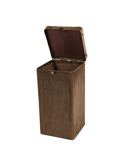Hunter Corrugated Antique Gold Storage Trunk Accent Table