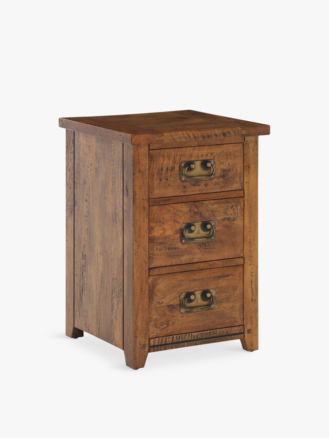 New Frontier Mango Wood 3 Drawer Bedside