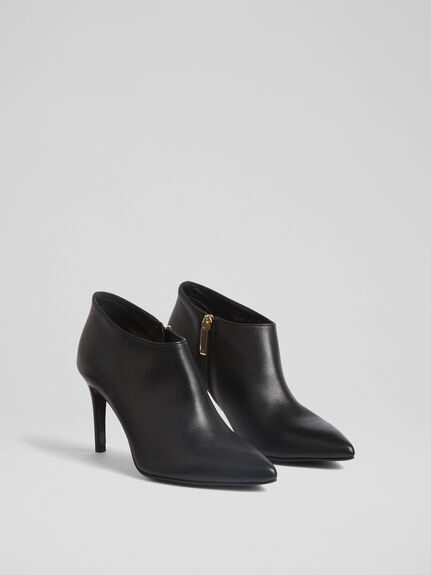 Elle Black Leather Shoe Boots