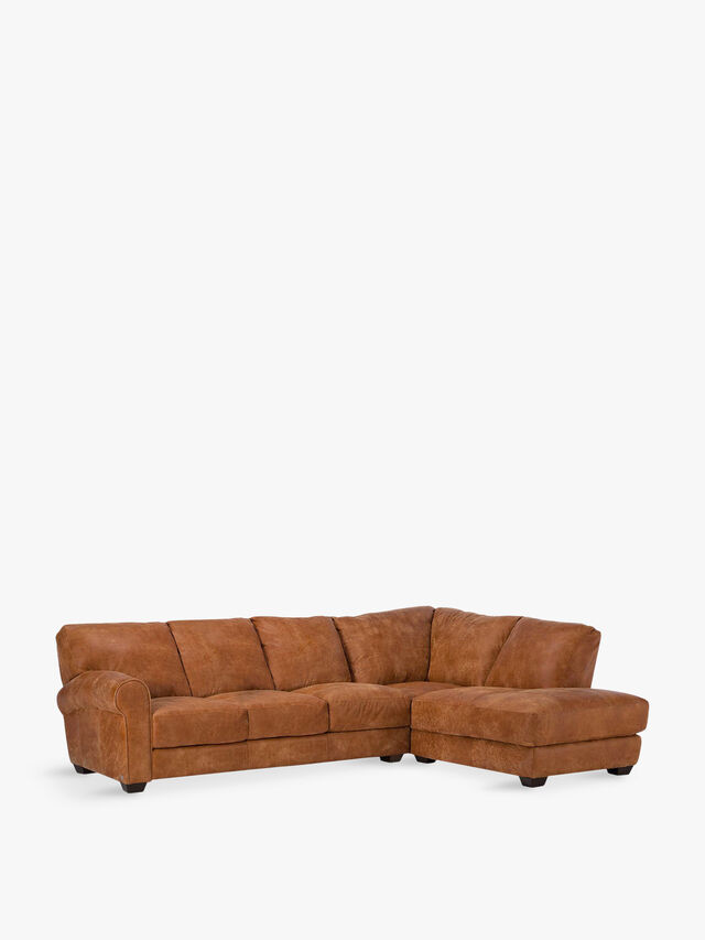 New Houston Large Right Hand Facing Leather Chaise Sofa
