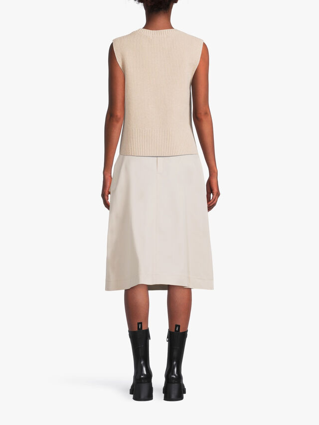 Unehen A Line Cotton Midi Skirt