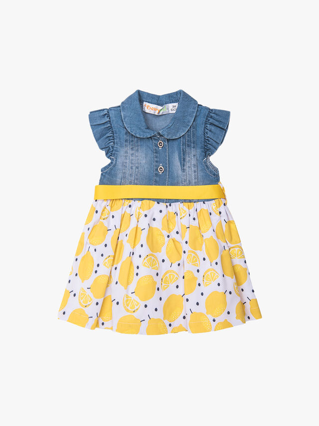 Denim Top & Lemon Skirt Dress
