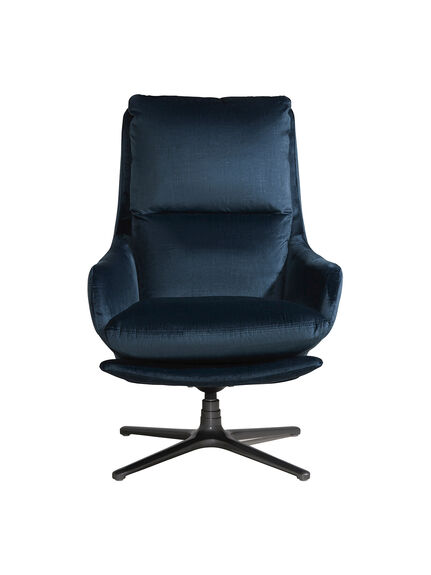 Marcel Velvet Swivel Chair, Blue