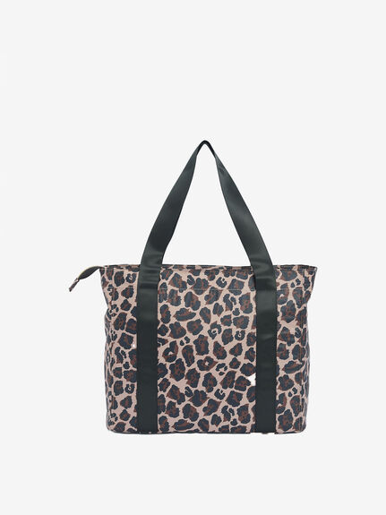 Boulevard Nylon Small Tote Bag Leopard