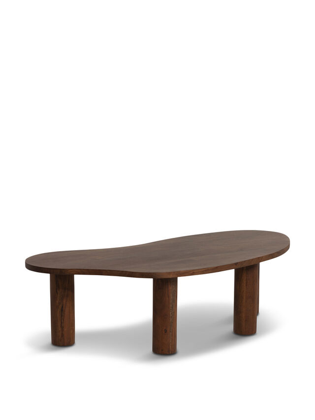 Canova Brown Wood Organic Shape Coffee Table