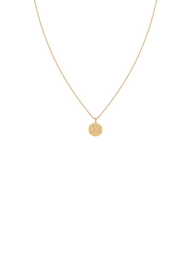 Leo Zodiac Pendant Necklace in Gold