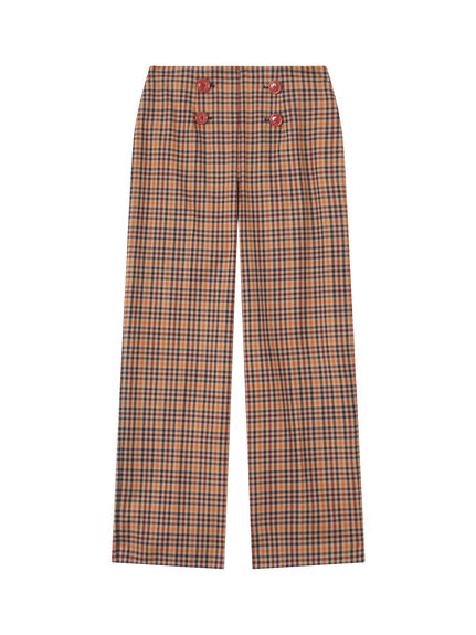 Polly Multi Check Sailor Trousers
