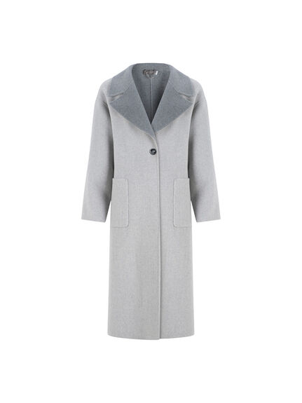Grey Split Seam Longline Coat