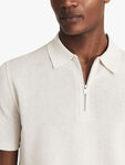 Albany Textured Zip Neck Polo Shirt
