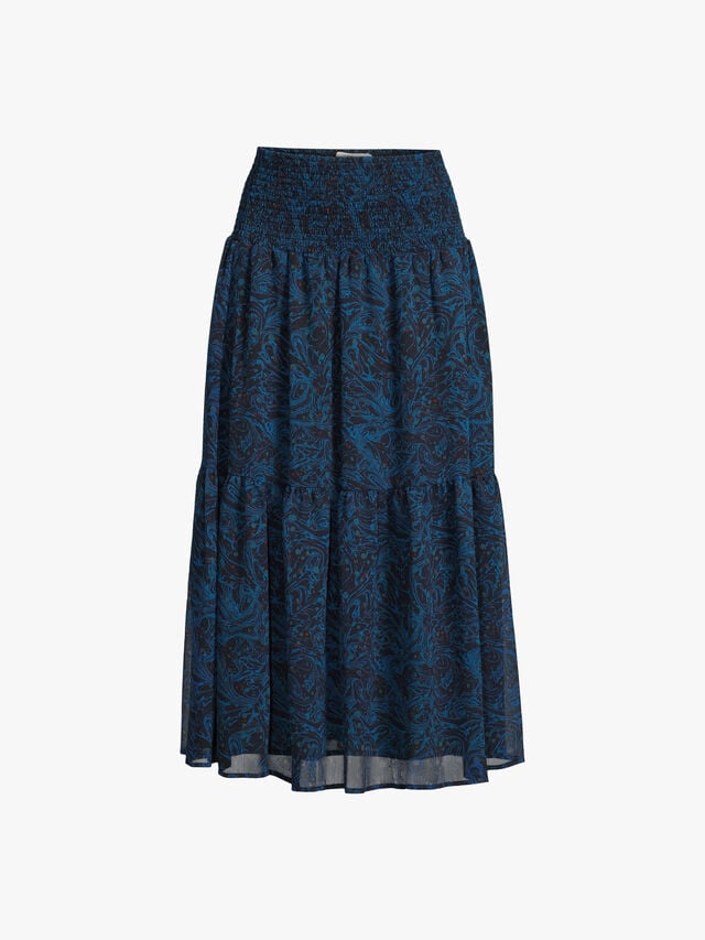Marina Marble Print Peasant Skirt