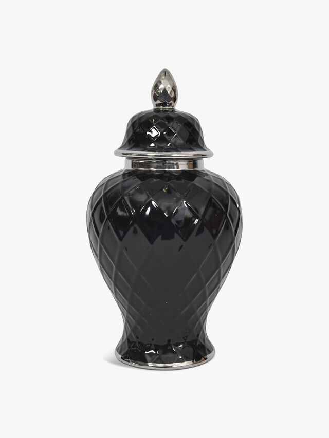 Mayfair Black and Silver Ceramic Ginger Jar