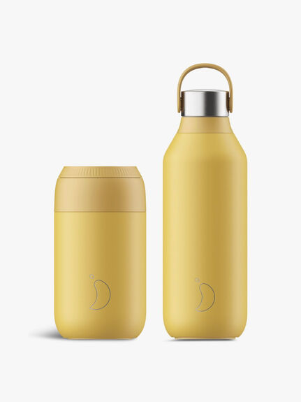 Chilly's Bottles Series 2 Pollen Yellow Water Bottle and Coffee Cup