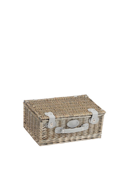 Marly Equiped Grey Wicker Picnic Basket for 4 Persons